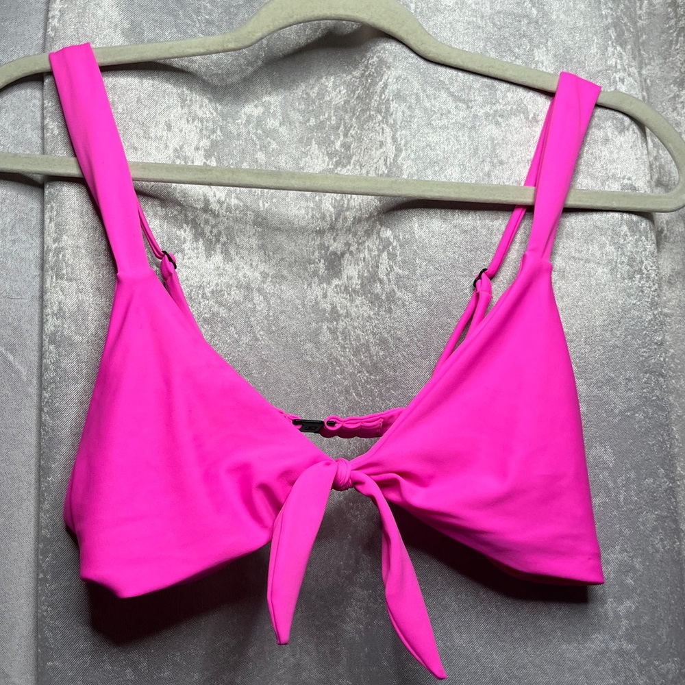 Hot pink black bough bikini top
